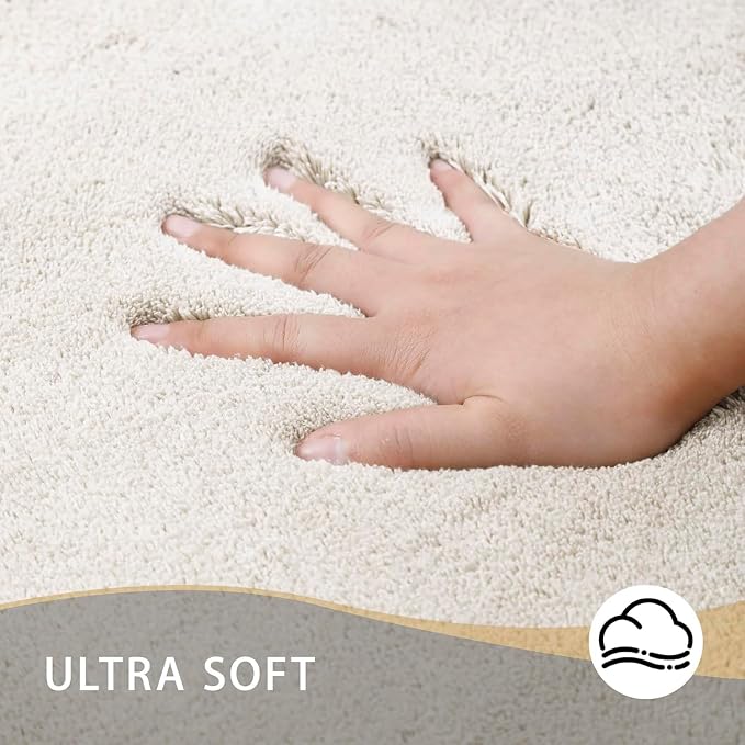 MINIDEAR Bathroom Rugs 36x24 Beige - Thick Memory Foam Bath Mat, Ultra Soft & Plush Fluffy, Non-Slip, Quick Dry, Absorbent Washable Floor Microfiber Mat for Tub, Home Decor Accessories