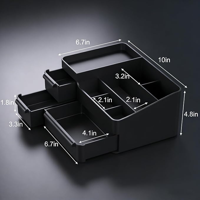 Mens Countertop Organizer for Cologne: Vanity Organizer With Drawers, Bathroom Counter Organizer for Razor, Shaving Lotion, Skincare, Deodorant, Fathers Day Gift for Dad