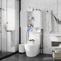 Vabches Over The Toilet Storage Cabinet with 2-Door Design Bathroom Organizers and Storage with Anti-Tip Device Over Toilet Organizer with Shelves for Bathroom,Restroom,Laundry White