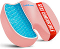 Office Chair Seat Cushion, Cooling Gel Enhanced Memory Foam Cushion for Long Sitting - Back, Sciatica, Coccyx, Tailbone Pain Relief Pillow - for Office, Gaming, Car, Wheelchair - Pink, X-Large