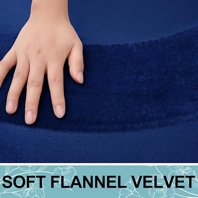 Smiry Memory Foam Bath Mat 30x20, Extra Soft and Absorbent Bathroom Mats, Non Slip Washable Carpet for Floor, Shower and Tub, Navy Blue
