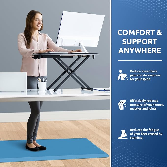 KitchenClouds Kitchen Mat Cushioned Anti Fatigue Rug 20"x39" Water Resistant, Non Slip, Standing and Comfort Desk/Floor Mats for House Sink Office (Green)