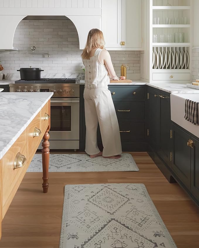 House of Noa Nama Standing Mat – Anti-Fatigue Kitchen Mats for Floor, Cushioned & Non-Slip Kitchen Comfort Mat for Standing, Thick Foam Anti-Fatigue Mat for Kitchen & Workspaces, Ula Avalon 22" x 72"