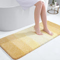 OLANLY Bathroom Runner Rugs Mat 47x20, Extra Soft Absorbent Microfiber Bath Rug, Rubber Backing, Quick Dry, Washable Long Bath Mats for Bathroom, Tub and Shower, Home Decor Accessories, Light Yellow