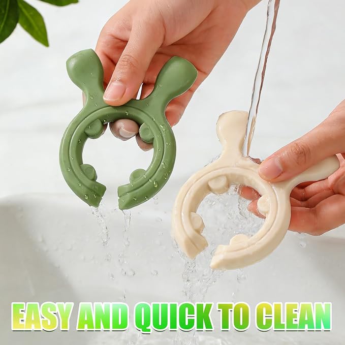 2026 New Multifunction Silicone Pot Handle Spatula Rack, 3 Pack Spatula Holder Mini Kitchen Gadgets, Non-Slip Anti Scalding Pot Clip, Drip-Free Design for Pot Pans (White + Green + Yellow)