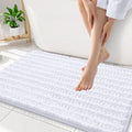 Smiry Bathroom Rugs Mat 34x21, Extra Soft Absorbent Chenille Bath Rugs, Non Slip Rubber Backing Machine Washable Quick Dry Bath Mats for Bathroom Floor, Tub, Shower, Home Decor Accessories, White