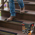 S&X Anti Slip Stair Treads, 12-Pack - 4" x 24" Pre-Cut Anti Slip Tape Outdoor Waterproof for All Slippery Surfaces - Weather Resistant Heavy Duty Non Slip Tape with Reflective Stripe