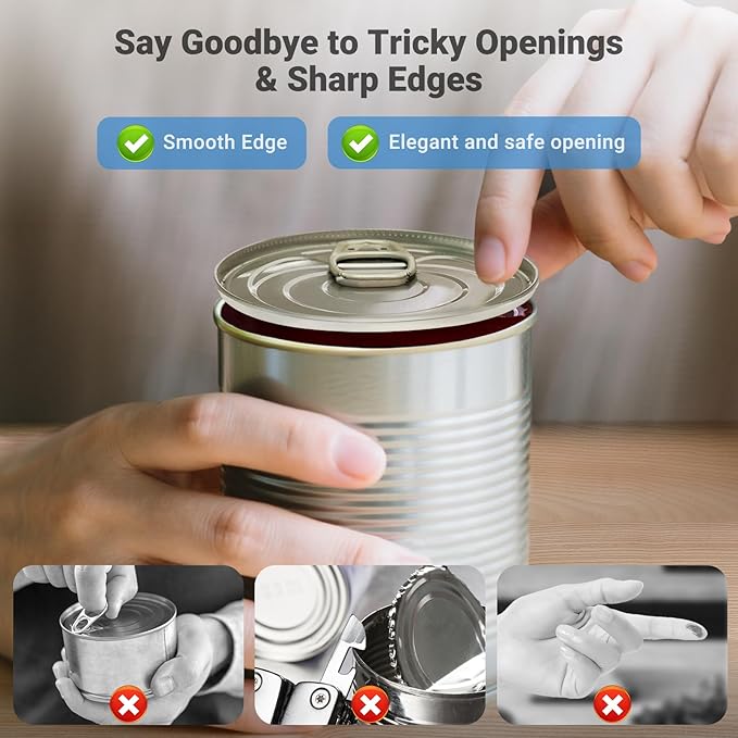 Rechargeable Electric Can Opener for Kitchen for Seniors- One Touch Automatic Can Opener, Battery Operated, Cordless, Handfree, Smooth Edge, Fits Most Can Sizes