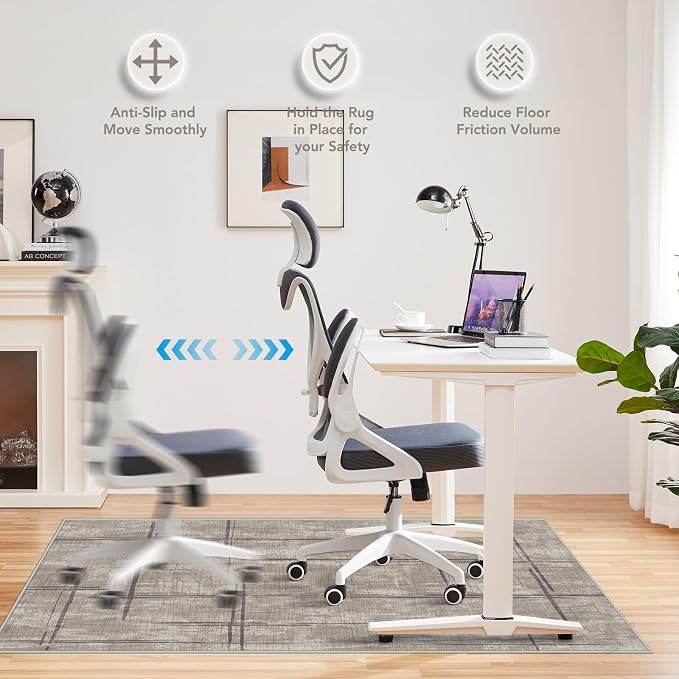 Office Chair Mat for Hardwood Floor&Tile Floor,36"X 48" Heavy Duty Desk Chair Mat for Hard Floors,Under Desk Rug for Rolling Computer Chair,Anti Slip,Low Pile Carpet Floor-Khaki