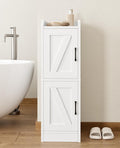 Narrow Bathroom Storage Cabinet with 2 Doors and Shelves, 9.8" W Small Storage Cabinet for Toilet Paper Storage, Slim Cabinet for Small Spaces, Bathroom, Kitchen, 9.8" W × 7.9" D × 29.5" H, White
