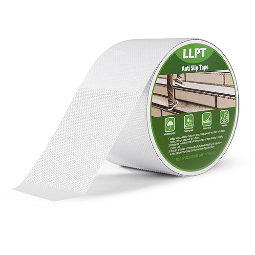 LLPT Grip Tape 3" x 16.5 Ft Clear Heavy Duty Anti Slip Tape for House Stairs Ladders Waterproof Indoor Non Slip Traction Strips for Bathroom Floor Steps Staircase Tread (ASC350PEVA)