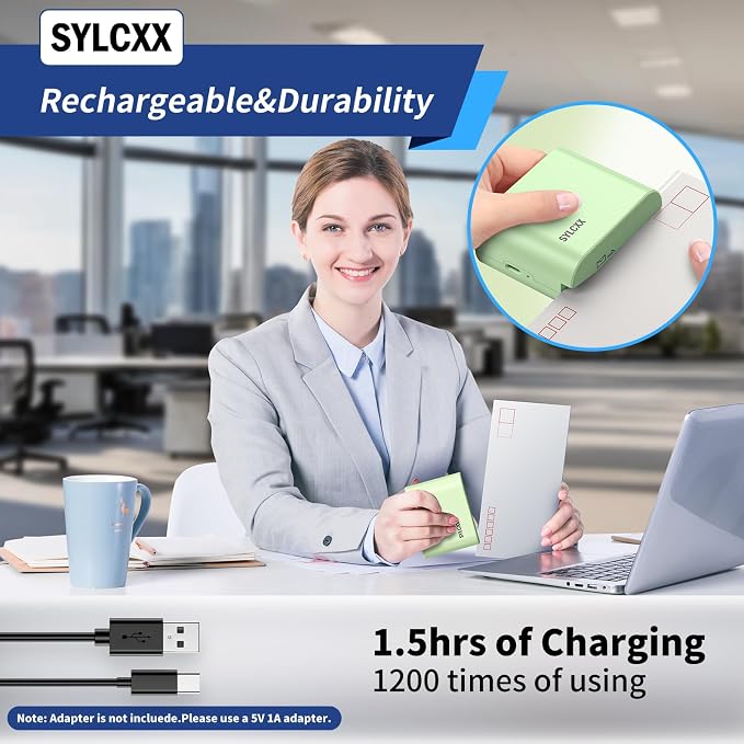 Rechargeable Electric Letter Opener - Letter Openers Envelope Slitter, Electric Envelope Opener, Mail Opener, Universal Envelope Efficient Letter Opener Tool for Office, Home (Saga Green)