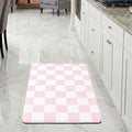 Pink Checkered Grid Checkerboard Kitchen Rug Sets [1 PC], Anti-Fatigue, Waterproof Non-Slip Kitchen Mats Heavy Duty Ergonomic Comfort Foam Rug for Floor, Home, Laundry,17.3"x29"
