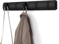 Umbra Flip Wall-Mounted Coat Rack with 5 Hooks – Modern, Space-Saving Storage for Hats, Jackets, Bags, Entryway, Mudroom, Closet, Bathroom, Bedroom – Black
