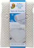 Duck Brand Softex Shower Mat, Machine Washable, 21 x 21 Inches, White, Skid Resistant (285154)