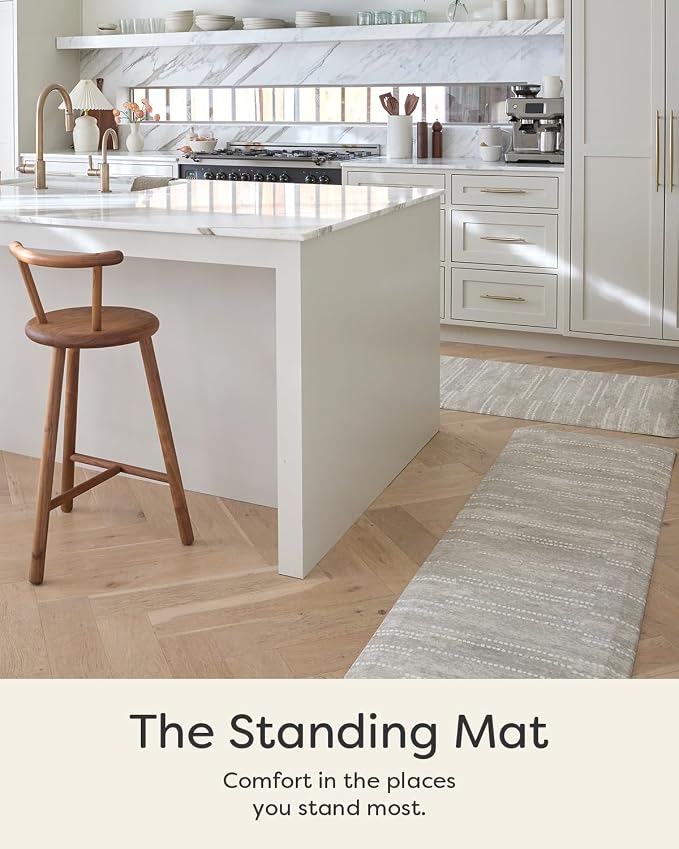 House of Noa Nama Standing Mat – Anti-Fatigue Kitchen Mats for Floor, Cushioned & Non-Slip Kitchen Comfort Mat for Standing, Thick Foam Anti-Fatigue Mat for Kitchen & Workspaces, Aspen Reed 22" x 54"