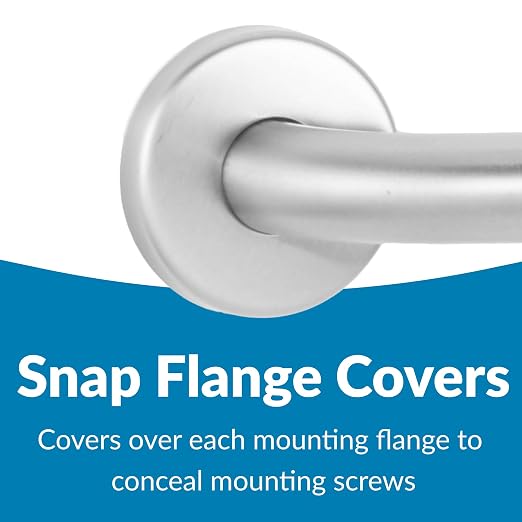 Bobrick 42-Inch Straight Grab Bar, ADA Compliant Bathroom Safety Rail, Satin Finish Stainless Steel with Concealed Mounting Flange, Ideal for Commercial and Residential Bathtubs & Showers