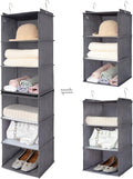 GRANNY SAYS 6-Shelf Hanging Organizer for Closet, Separable to 2 Pack 3-Shelf Hanging Shelves, Hanging Organizer for Bedroom, Ash Gray