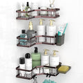 AKTECKE Corner Shower Caddy Organizer Shelf: Adhesive No Drilling Shower Rack Bathtub Shelves - 3Pack Rustproof Bathroom Shower Shelf