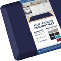 KitchenClouds Kitchen Mat Cushioned Anti Fatigue Rug 24"x70" Water Resistant, Non Slip, Standing and Comfort Desk/Floor Mats for House Sink Office (Blue)
