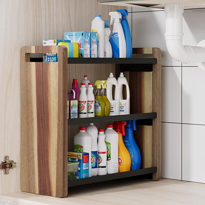 Bathroom Counter Organizer,Bathroom Counter Shelf,Bathroom Organizers,Under Sink Organizer,Cologne Organizer For Men,Cologne Cabinet,Father Day Gift for Dad(Acacia 3 Tier)