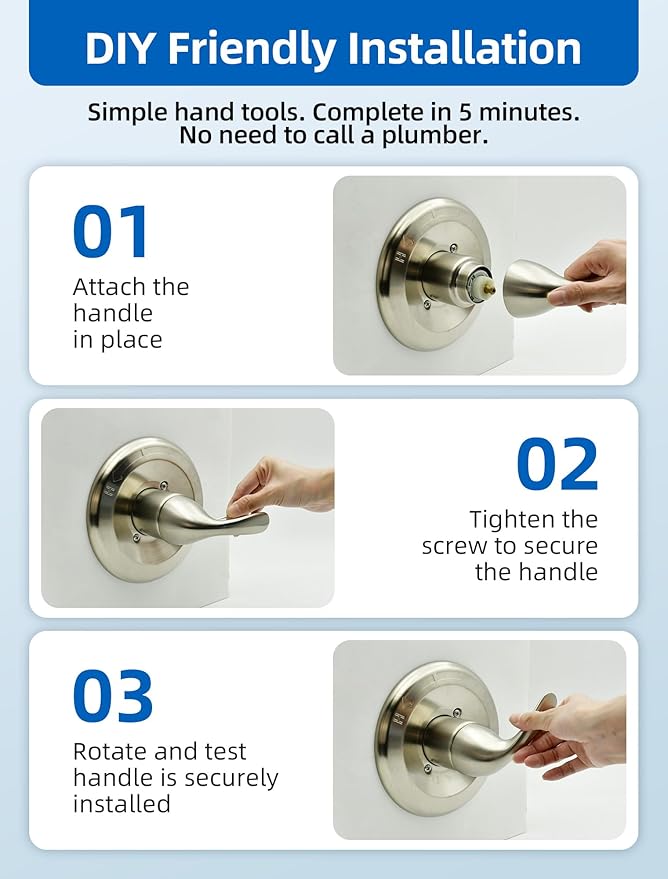 RP48717 Shower Handle Kit Replacement for Delta 13 14 1300 1400 Series, Shower Knob Replacement, Brushed Nickel Lever