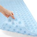 Yimobra Non Slip Bathtub Mat 40 x 16 Inch, Extra Long Shower Mat with Drain Holes, Machine Washable Baby Bath Mats, Strong Suction Cups for Bathroom Floor, Blue