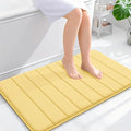 OLANLY Memory Foam Bath Mat 35x24, Super Soft Absorbent Bathroom Rugs, Quick Dry, Machine Washable Shower Floor Rugs, Bathmat Carpet, Bathroom Home Decor Accessories, Yellow