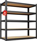 Set of 6-46" W Garage Shelving-2050 lbs 5 Tier Storage Shelves,Adjustable Heavy Duty Metal Shelving Unit and Storage Large Rack,Utility Steel Shelf for Warehouse Industrial Pantry 71"x46"x18"