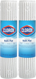 Duck Brand Clorox Cushioned Shower Mat, Non Slip Bathtub Mat with Suction Cups, 17 Inches x 36 Inches, White, 2 Pack