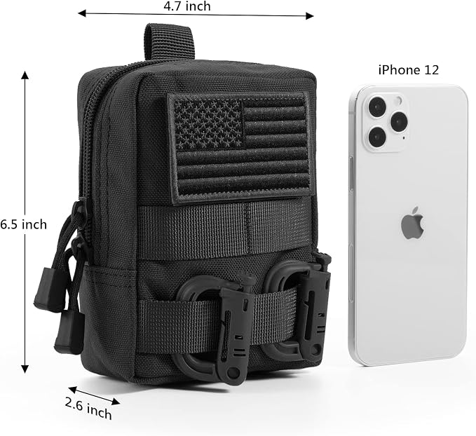 FRTKK 2 Pack Molle Pouches - Tactical Compact Water-Resistant EDC Pouch Bag Small Utility Pouch
