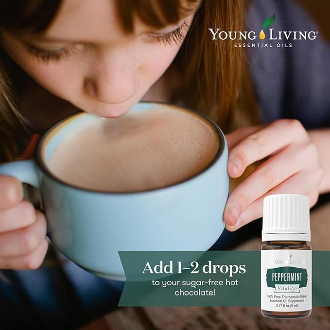 Young Living Peppermint Vitality Essential Oil | 5 ml | Refreshing & Invigorating Aroma for Home, Work & Personal Use | Ideal for Aromatherapy, Wellness Routines, & Massage | Vegan & Gluten-Free