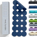 Webos Bathtub Mat Non Slip: Extra Long Rubber Bath Mat for Tub with Strong Suction Cups 15.4" x 37.8" Anti Slip Shower Mat, Big Drain Holes Bathroom Mats for Tub & Shower, Circle-Ivy Blue