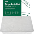 XMarrat Large Stone Bath Mat, Super Absorbent Diatomaceous Earth Bath Mat, Quick Drying Non-Slip Diatomite Stone Bath Mats for Bathroom, Easy to Clean (Light Gray, 31.5" x 19.7")