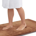 Memory Foam Bath Mat Non Slip Absorbent Super Cozy Velvet Bathroom Rug Carpet (72 inches X 24 inches, Brown)