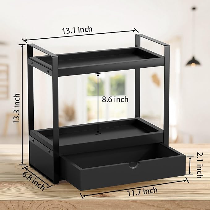 Boulphia 2-Tier Bathroom Organizer (Black - New)
