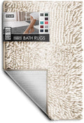 Hearth & Harbor Bathroom Rugs, Chenille Bath Mat - Machine Washable Bath Mats for Bathroom Non-Slip Backing Rubber, Quick Dry Bathroom Mat, 17 x 24 - Ombre Beige