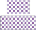 Bulijojo Purple Plaid Anti Fatigue Kitchen Floor Mats Set of 2 Waterproof Kitchen Sink Runner Rug Standing Mat Cushioned Kitchen Rugs Comfort Doormat 17"x47"+17" x30“