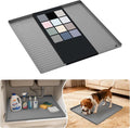 URMONA Waterproof Silicone Under Sink Mat 19'' x 19'' Shelf Liner for Kitchen and Bathroom, Cabinet and Counter Protector, Storage and Organizers, Litter Mat, Pet Cat Puppy Essentials(Beige)