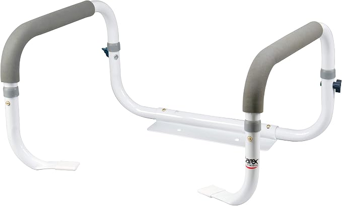 Carex Toilet Safety Frame -Safety Rails with Adjustable Width - Toilet Rails for Elderly, Handicap, Home Health Care Equipment After Surgery, Supports 300lbs (Pack of 2)