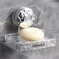 Soap Dish Holder Suction Cup, Wall Mounted Self Draining Soap Case & Sponge Rack, No Drilling Suction Bar Soap Holder for Bathroom, Kitchen Sink