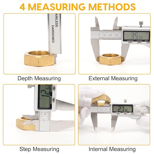 Digital Caliper, Sangabery 6 inch Stainless Steel Caliper Measuring Tool with Inch/Metric/Fractions Conversion and Large LCD Display, Perfect for DIY, Household and Professional Use