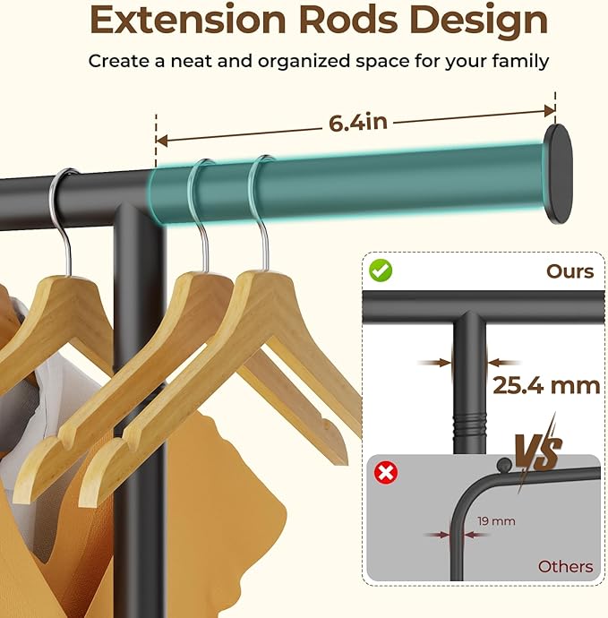 Clothes Rack for Hanging Clothes: Clothing Coat Garment Rolling Racks with Wheels Shelf Portable Closet Storage Organizer Wardrobe Strudy Metal Freestanding Laundry Room Bedroom Dress Shirt Jacket