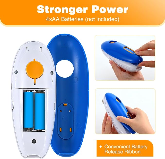 Electric Can Opener, Automatic Hands Free Operation, Smooth Edge, Battery Operated, Kitchen Gadget