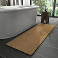 MontVoo -Bath Mat Rug-Rubber Backing Non Slip Quick Dry Absorbent Thin Bathroom Rugs Fit Under Door-Faux Suede Surface Bathroom Floor Mats-Shower Rug for in Front of Bathtub Shower Camel 17"x59"