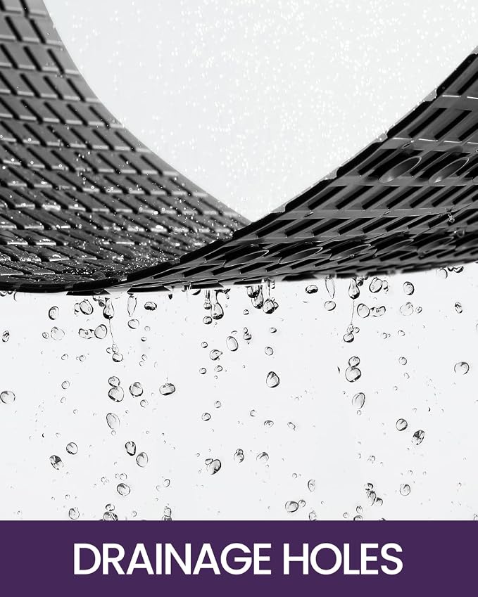 DEXI Bathtub Mat Non Slip, Extra Long 39x16, Suction Cups, Drain Holes, Machine Washable for Tub Shower Floor, Black