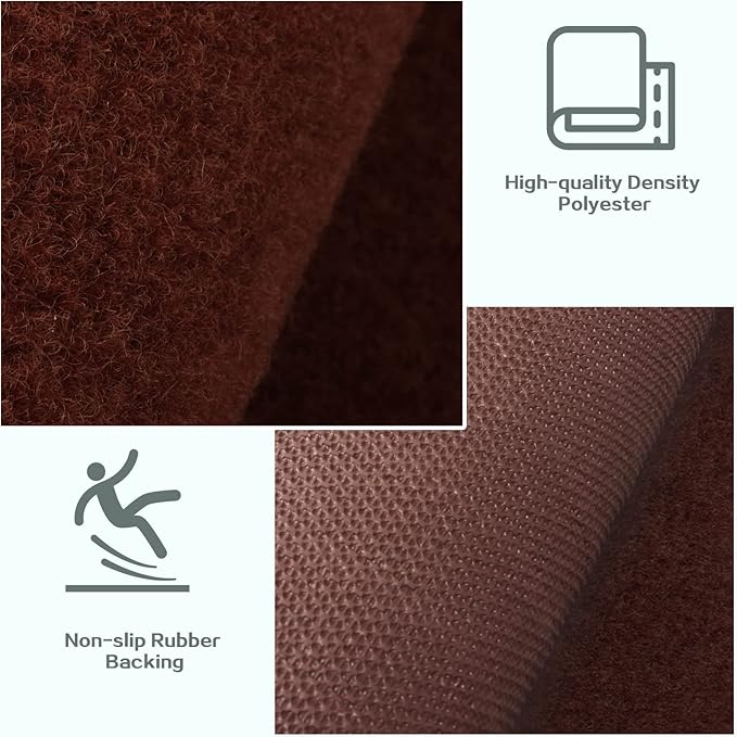 Custom Size Runner Rug 4 ft x 6 ft, 2-82ft Carpet Runners Hallway Entryway Kitchen Garage Laundry Room Area Rugs with Non-Slip Rubber Backing, Chocolate Brown