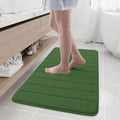 Buganda Memory Foam Bath Mat, 44" x 24", Ultra Soft and Non-Slip Bathroom Rugs, Water Absorbent and Machine Washable Bath Rug Runner for Bathroom, Shower, and Tub, Olive Green