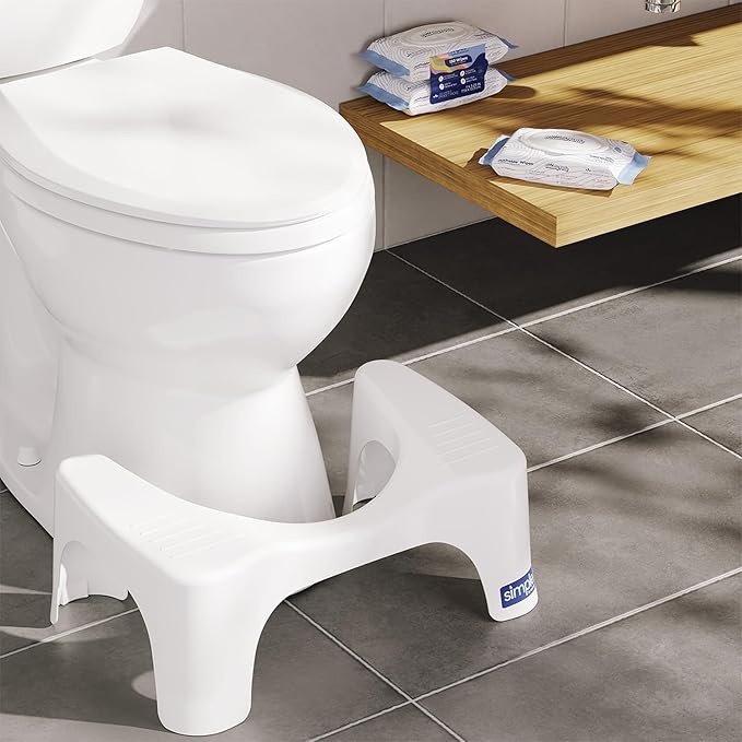 Squatty Potty 7″ Toilet Stool + Plant‑Based Flushable Wipes Bundle — Improve Bathroom Posture & Freshness, Spa‑Scented, Flushable & Septic‑Safe