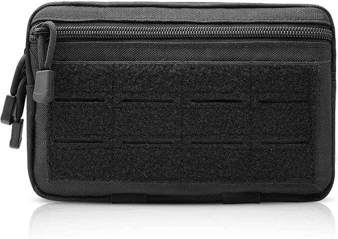 2 Pack 1000D Laser Cut Molle Pouches - Tactical Compact Water-Resistant Utility Admin Pouch for Vest Backpack Duty Belt Tactical Vests